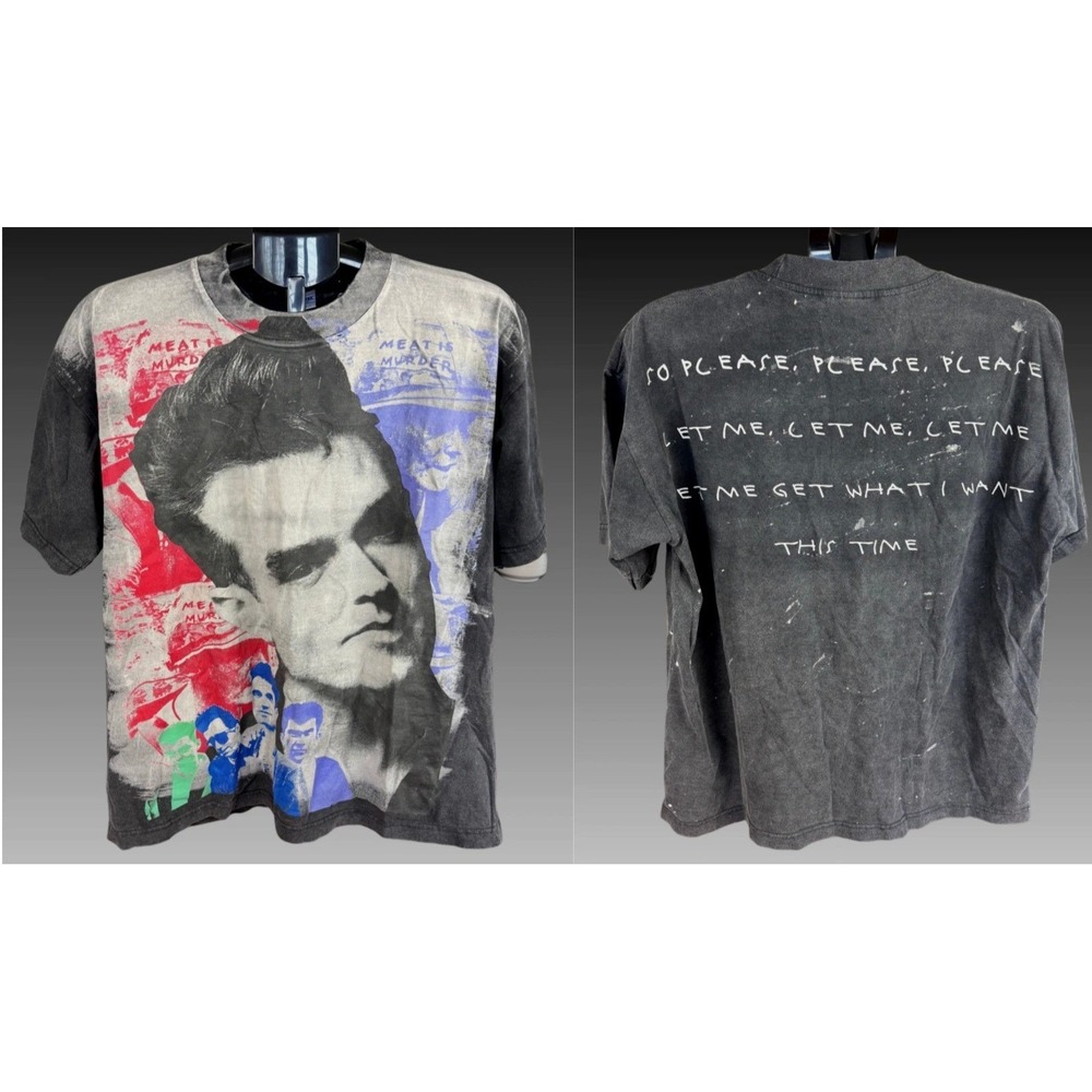 Morrissey The Smiths Meat Is Murder Graphic T-Shirt Double Sided Black XL